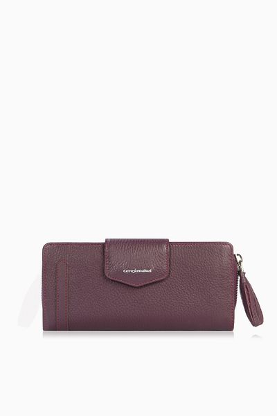 CENGİZ PAKEL Genuine Leather Plum Women's Wallet 65133