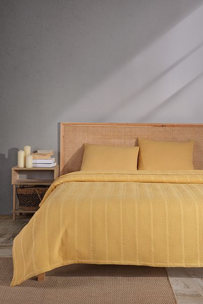 MYLASA HOME Double Cotton Bedspread / Pike - 200X230 Cm-Hardal