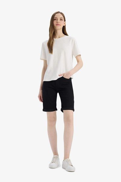 DeFacto Normal Waist Folded Leg Jean Bermuda Shorts A1958Ax25Sm
