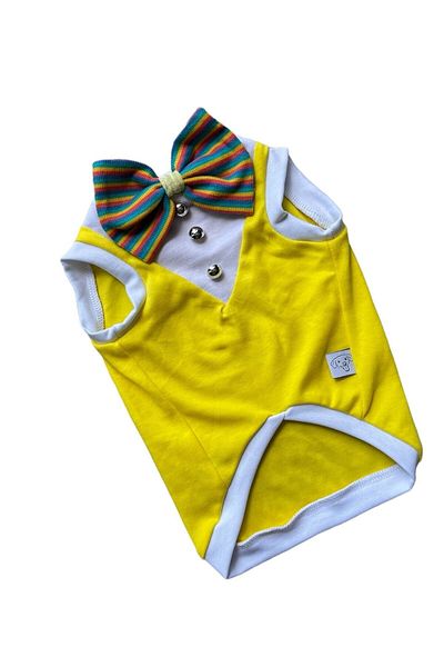 Barneystore Cat Dog Yellow Tuxedo Tank Top