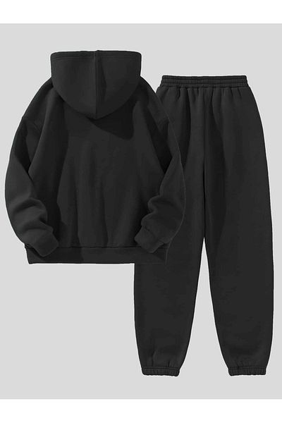 CLAYES Minimal Written California tepláková súprava - Black Sweater Jogger Oversize s dverami