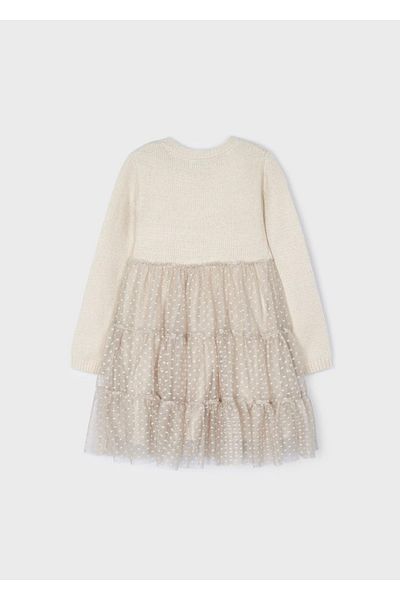 MAYORAL Long Sleeve Tulle Girl's Dress
