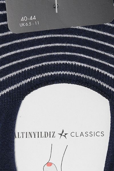 ALTINYILDIZ CLASSICS Мъжки тъмносиньо-бели силиконови единични балерини чорапи