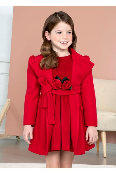MAYORAL Abel&lula Girl's Red Stamp Coat