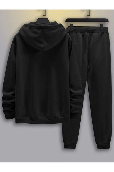 CLAYES Σετ φόρμας κινουμένων σχεδίων Paris Φούτερ Jogger - Μαύρη στάμπα Oversize Raster Hooded