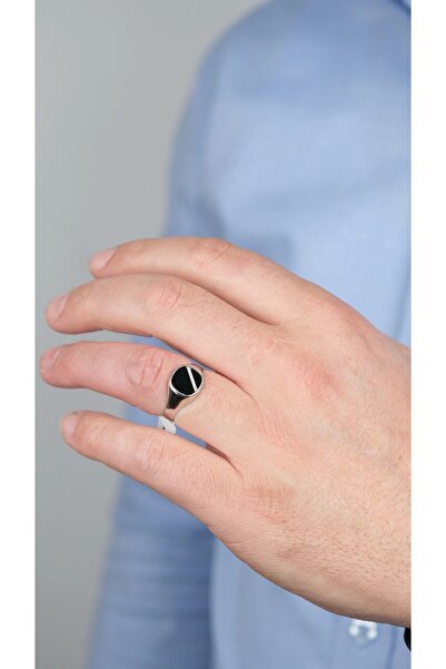 Arpaş 14 Ayar Altın Yzk 692 Siyah Taşlı Erkek Yüzüğü