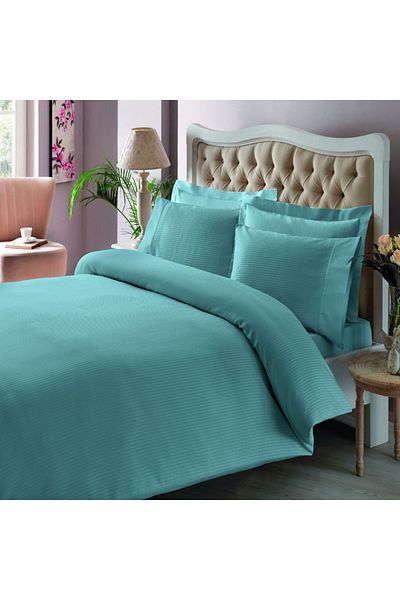Taç Lenjerie de pat Taçpremium satin de lux, Stripe Aqua (bleu)