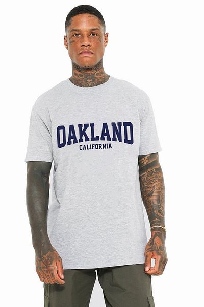 VBSVİBES Tricou unisex gri oversize cu imprimeu Oakland