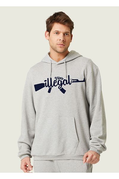 VBSVİBES Hanorac oversize unisex cu glugă, imprimat ilegal