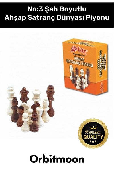 Orbitmoon Premium Production Shah Size No: 3 Missing Team Completion Compatible Wooden Chess World Pawn