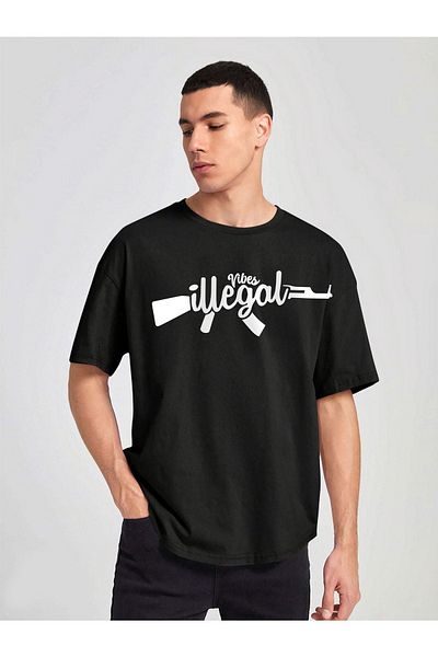 VBSVİBES Unisex Oversize Illegal Printed T-shirt
