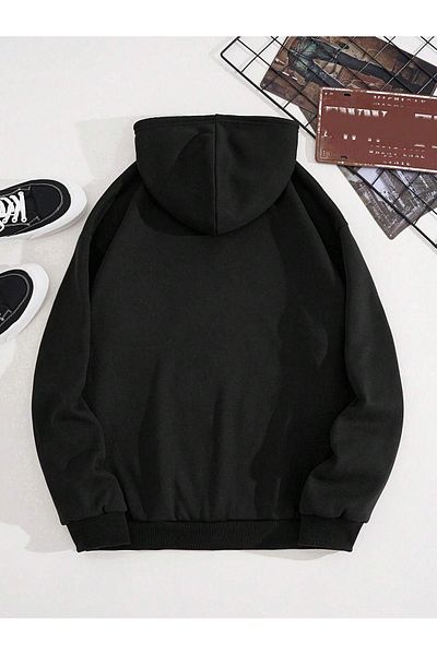CLAYES Ζακέτα Brooklyn New York - Μαύρη στάμπα Oversize Hooded