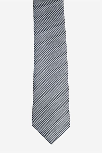 ALTINYILDIZ CLASSICS Men's Grey-Navy Blue Patterned Tie