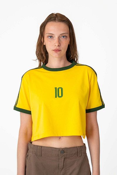Socrates Samba 10 Lightweight Crop T-Shirt - Yellow