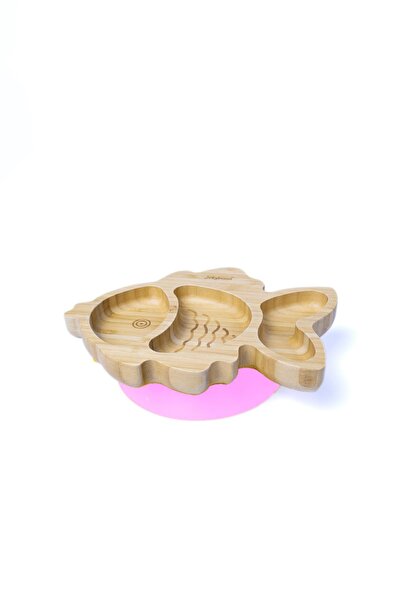 Jellyboon Bambu Balık Vakumlu Tabak (PEMBE)