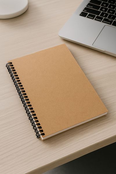 Fark Tanıtım A5 Kraft Cover Unlined Notebook, A5 Notebook, 60 Sheets(120 Sheets)