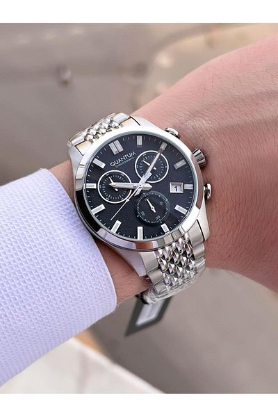 Quantum Steel Cord Inner Dial Functions Active 10 Atm Men Wristwatch Eq.1165.351