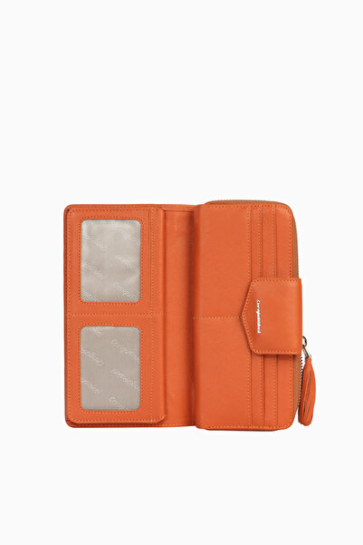 CENGİZ PAKEL Genuine Leather Women's Portfolio - Wallet 65133-Tile