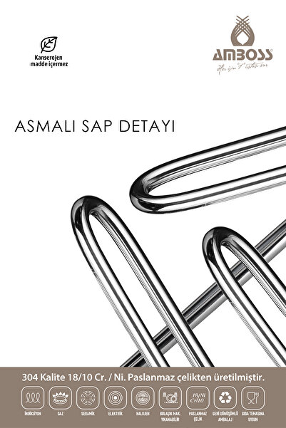 Amboss Saphire Cam Kapaklı Paslanmaz Çelik 4 Parça Tava Seti