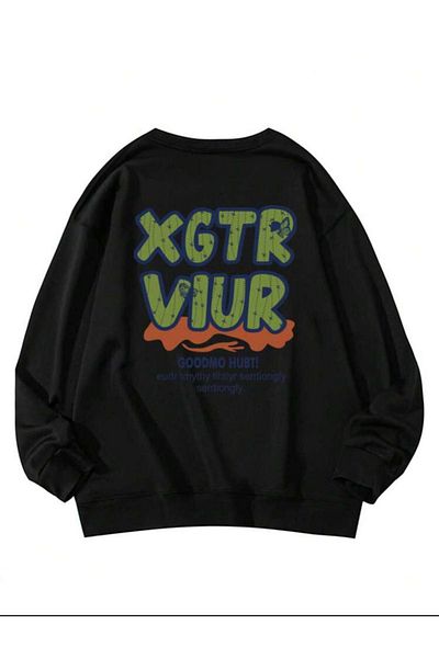 VBSVİBES Crew neck Oversize Sweatshirt Black XGTR