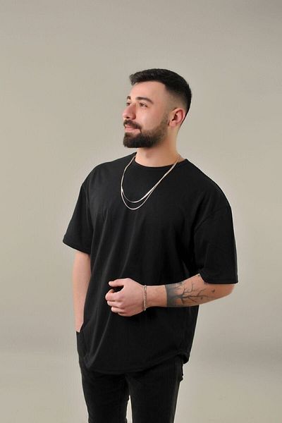 CLAYES Μαύρο Oversize Ανδρικό T-Shirt - Crew Neck, κοντομάνικο