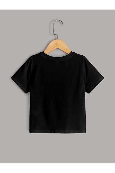 CLAYES Παιδικό T-Shirt Dinosaurs Cotton - Μαύρο εμπριμέ για κορίτσια, καλοκαιρινό μπλουζάκι με λαιμόκοψη