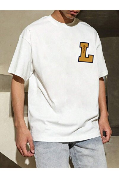 VBSVİBES Унисекс бяла плетена тениска с принт 10 Brother