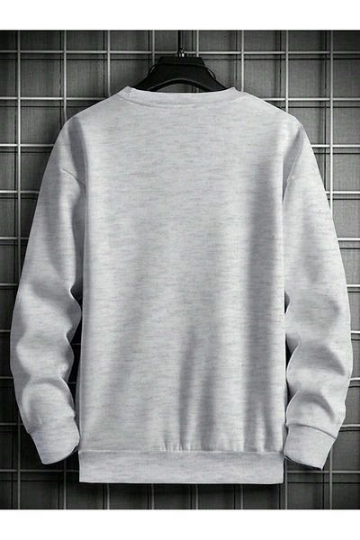 VBSVİBES Ρομαντικό φούτερ Paris - Γκρι Oversize με στάμπα Crew Neck