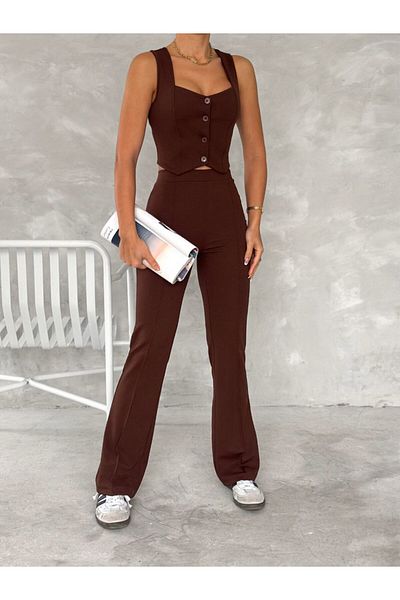 SEVENLINE Women's Top-Bottom Vest Pants Set