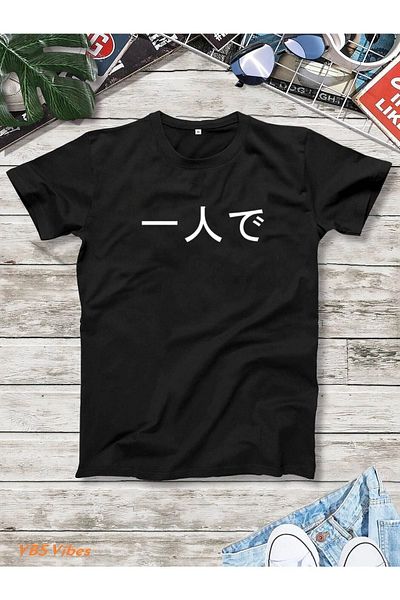 VBSVİBES Unisex Oversize Samurai Printed Black T-shirt
