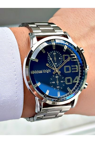 Michael Knight Steel Band Wrist Watch in Custom Box