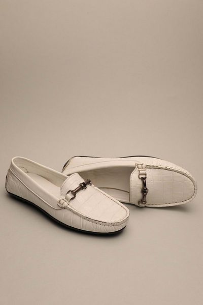 Gondol Mocasnic clasic de damă din piele naturală alb croco 37 ttx.782