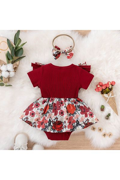 nannie Rosalia Cherry Girl Bodysuit Dress - 9-12 months