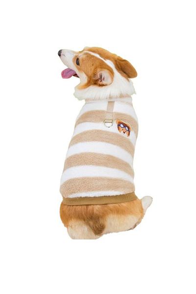Glipet Brown White 4XL Dog Sweater Striped