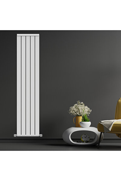 Hammam 1800x312mm Armoni Dikey Alüminyum Radyatör Snow White Beyaz