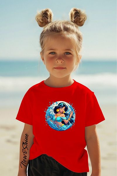 New Shine In the Cart, 1 T-Shirt Is a Gift for Purchases of 6 or More - Jasmine Printed Oversize Children's T-Shirt