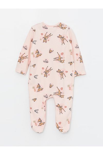 LC Waikiki Crew Neck Baby Girl Romper (0-12 Months with Booties, 12 Months+ Without Booties)
