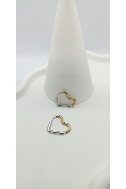 ndjewelry أقراط القلب بلونين