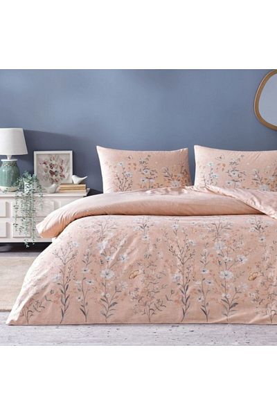 Taç Double bed linen 100% cotton ranforce, floral design, Taç, Fiona Pink