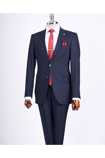 TerziAdemAltun Slim Fit Jacket Pant Suit Navy Blue T13511