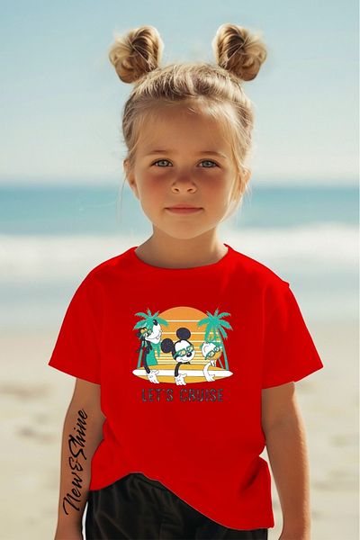 New Shine In the Cart, 1 T-Shirt Is a Gift for Purchases of 6 or More - Lets Cruıse Printed Oversize Children's T-Shirt