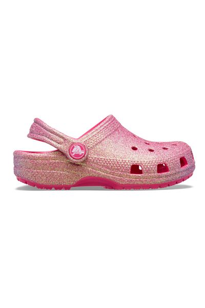 Crocs شبشب بناتي كلاسيكي لامع قزحي الألوان CG K-Silvery