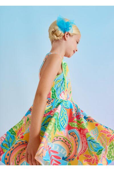 Abel & Lula فستان مايورال أبيل ولولا كريب مطبوع للفتيات