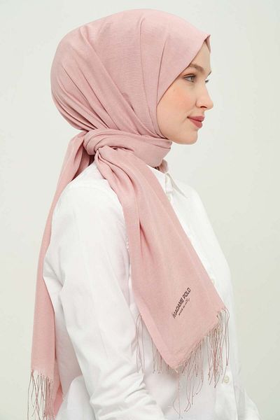 Madame Polo Viscone Thin Summer Shawl Powder Viscose Wrinkle-Free Daily Shawl 75X180 cm