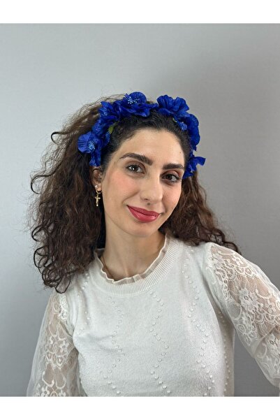 Gönülden Tasarım Accesoriu pentru păr coroană pentru femei Blue Cabbage Floral