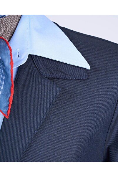 TerziAdemAltun Italian Style Men's Jacket and Pants Sports Suit Navy Blue T13228