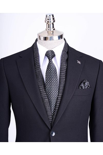 TerziAdemAltun Slim Fit Jacket Pantalon Suit Black T13513