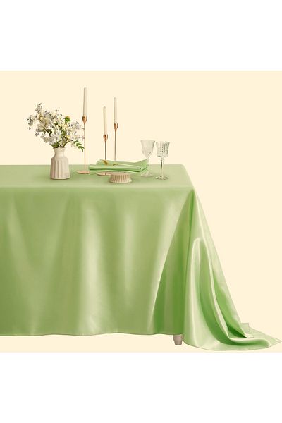 Kotonia Home fata de masa - 150x240 cm, Damask Satin DeLux, 100% bumbac, verde fistic