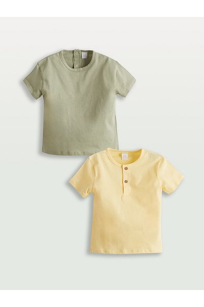 LC Waikiki Crew Neck Basic Baby Boy T-Shirt Pack of 2