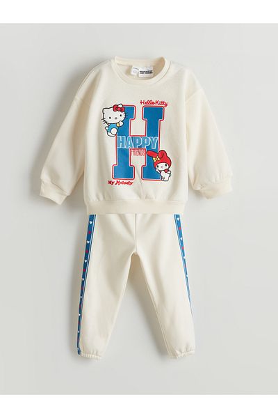 LC Waikiki Hello Kitty bedrucktes Mädchen-Sweatshirt und Jogginghose im 2er-Pack